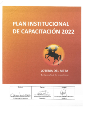 PLAN INSTITUCIONAL CAPACITACION 2022