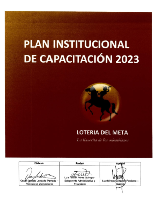 PLAN INSTITUCIONAL DE CAPACITACION 2023